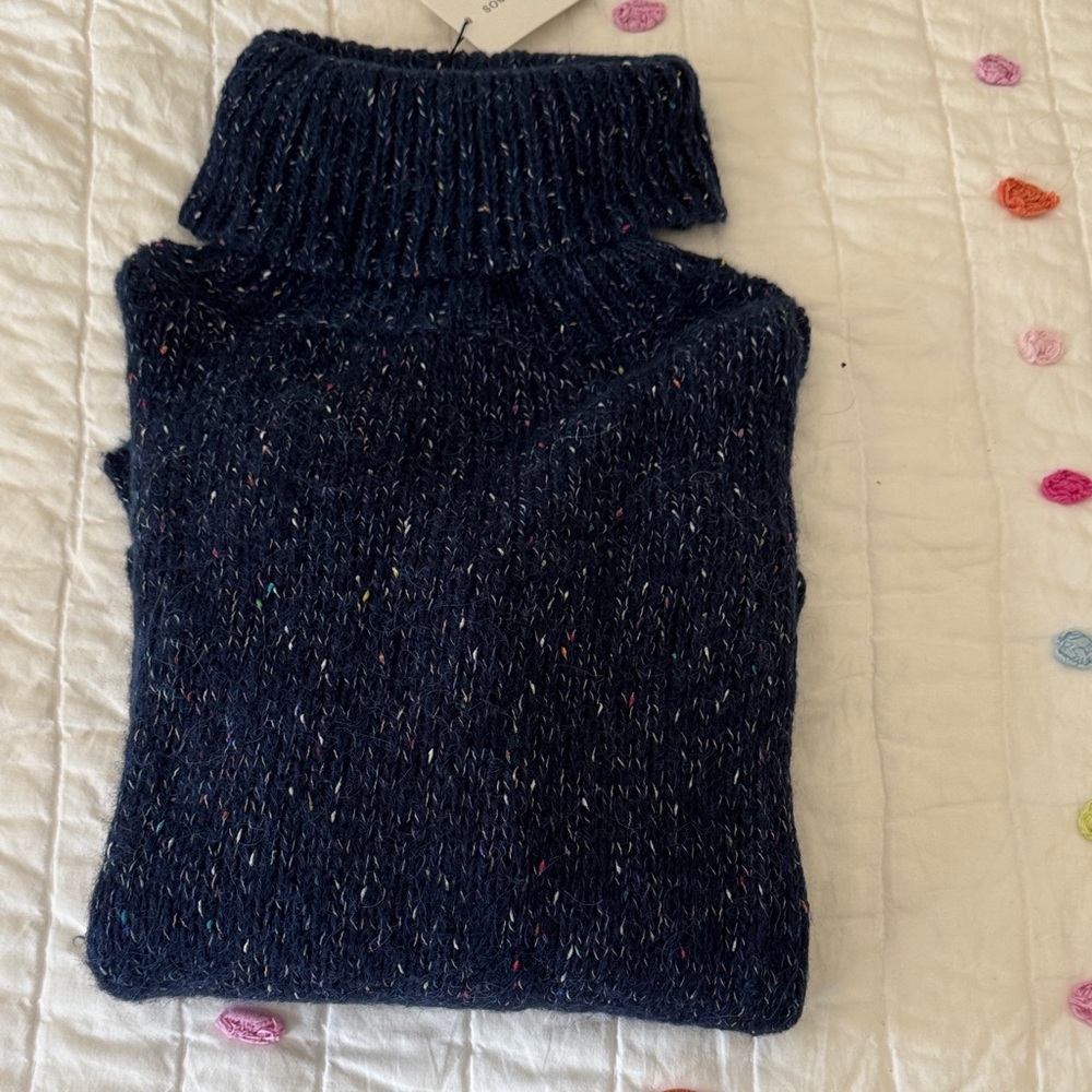 Something Navy Speckled Knit Turtleneck